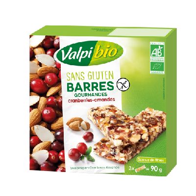 Barres Cranberries Amandes 90 G