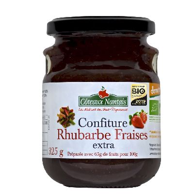 Confiture Frais/Rhubarbe 325g Coteaux Nantais